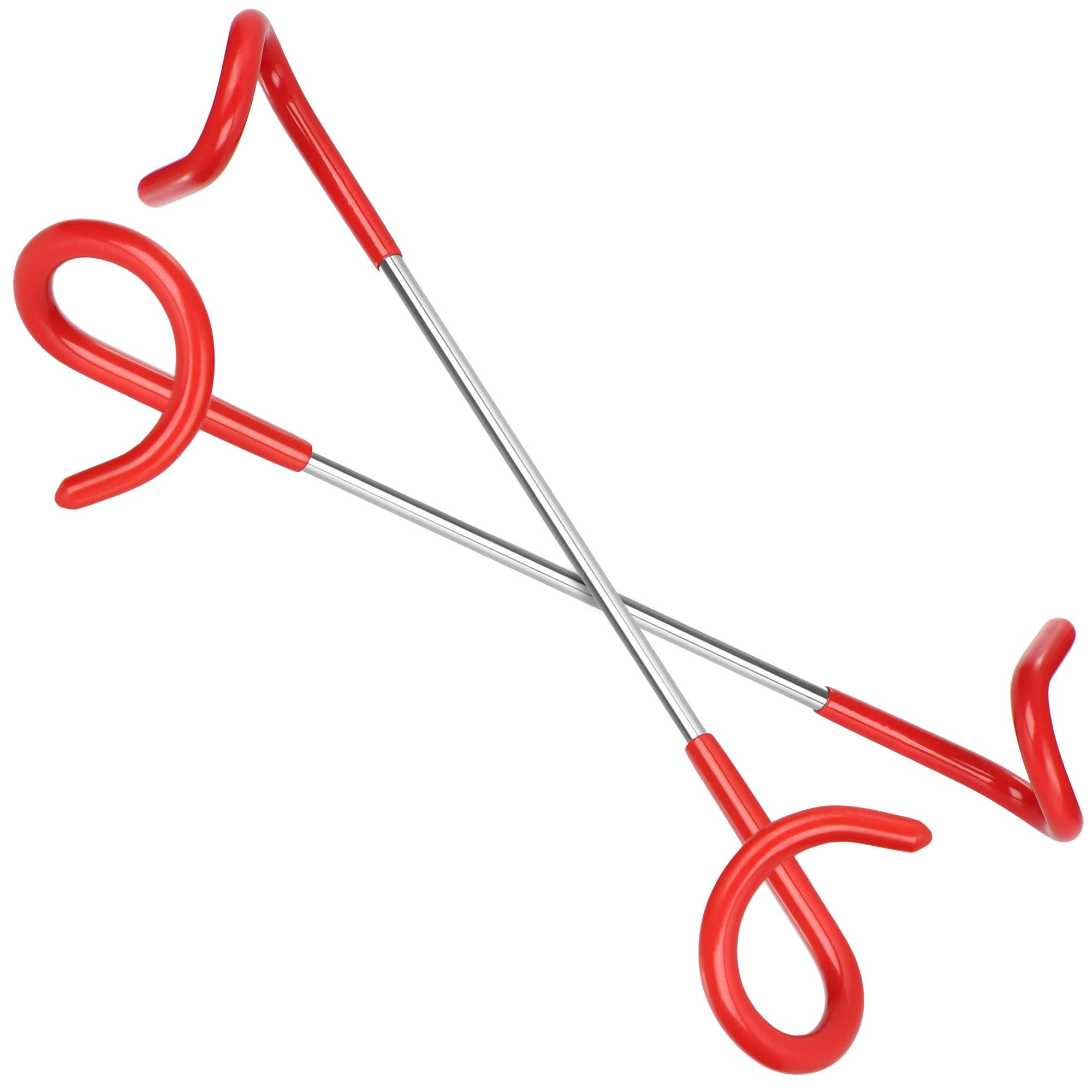 com-four® 2x lantern holder for camping and garden - lantern hook - hook for tent poles - suspension for tent lamp - hanging hook (2 pieces - red + silver color)