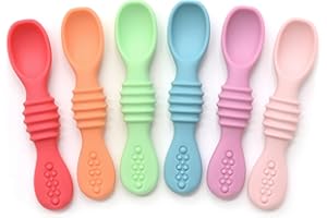 PrimaStella Silicone Chew Spoon Set for Babies and Toddlers | Safety Tested | BPA Free | Microwave, Dishwasher and Freezer Safe