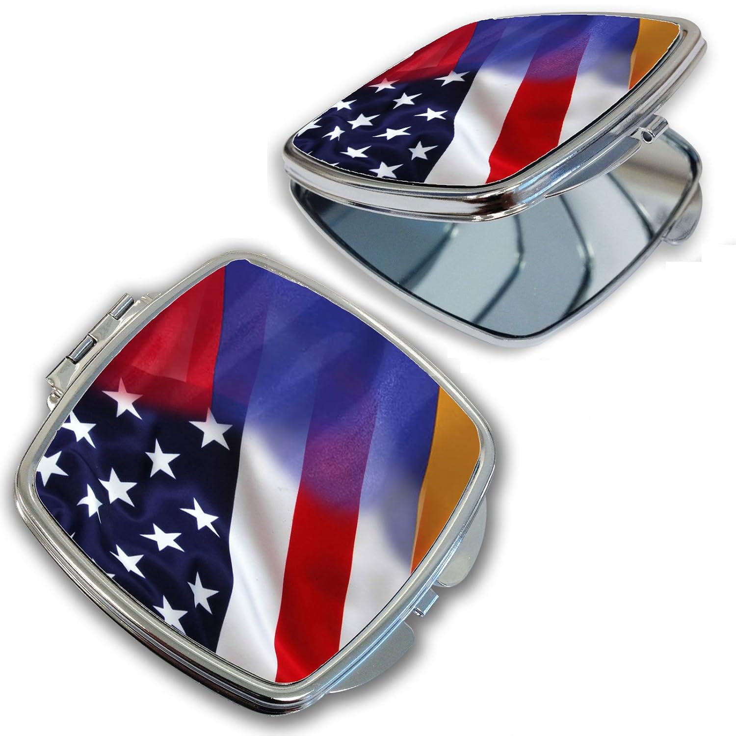 BleuReign(TM) Mixed USA and Armenia Compact Mirror