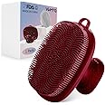 VWMYQ Silicone Face Scrubber for Men Facial Cleansing Brush Silicone Face Wash Brush Manual Waterproof Cleansing Skin Care Face Brushes for Cleansing and Exfoliating (red)