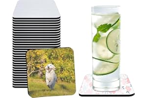 ORJ 18 PCS Sublimation Coasters Blanks Bulk, 4x4 Inch Square Blank Cup Mat Rubber for Sublimation Transfer Heat Press Printing DIY Crafts