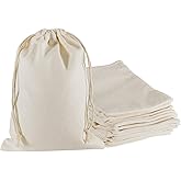 HRX Package 20pcs Muslin Bags 5x7 inch, Cotton Drawstring Pouches Sachet Bags for Gift Party Favors Jewelry DIY