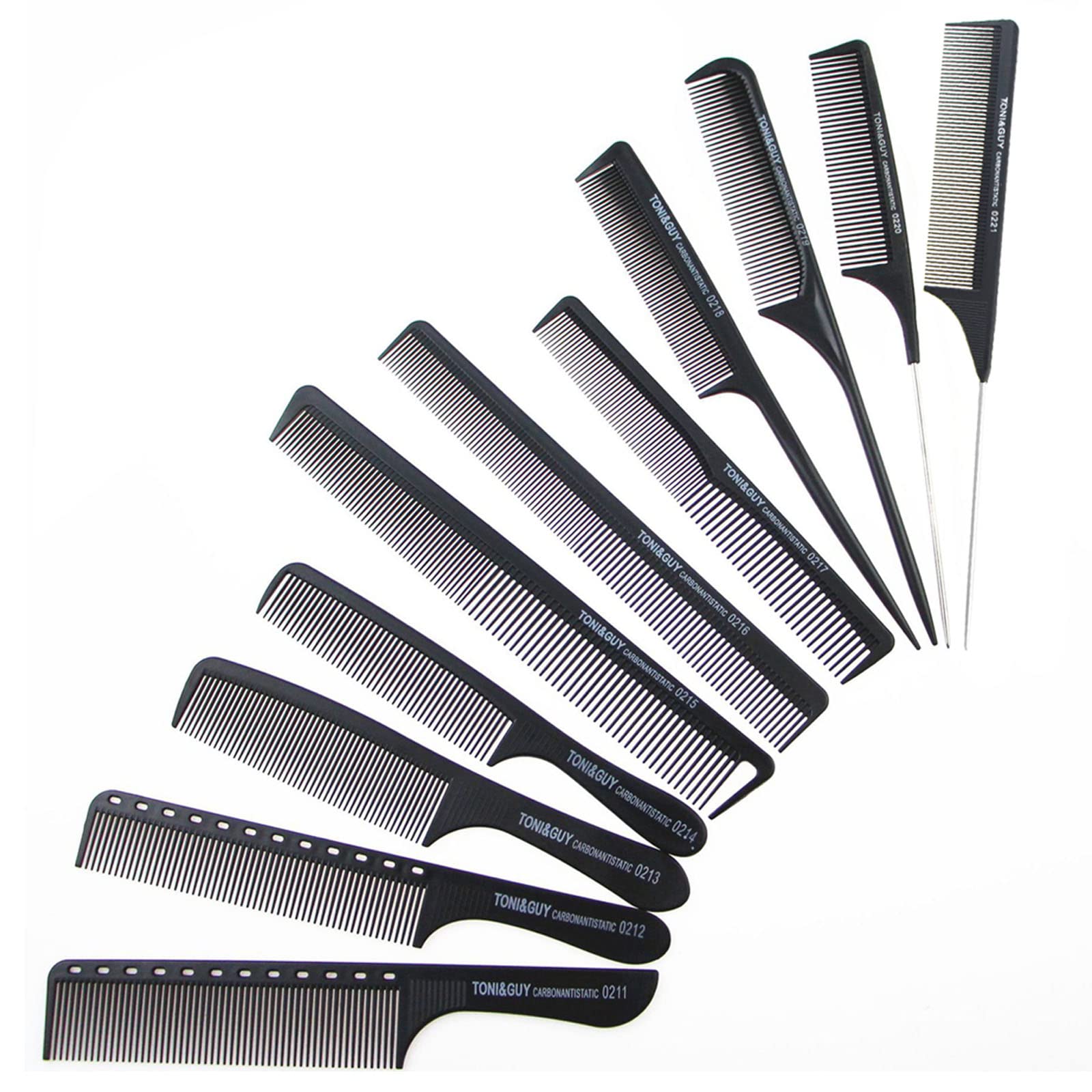 Hairdressing Comb Set,ZUZER 11pcs Hair Combs Tail Combs Hairdresser Tooth Comb Hairdressing Combs Set