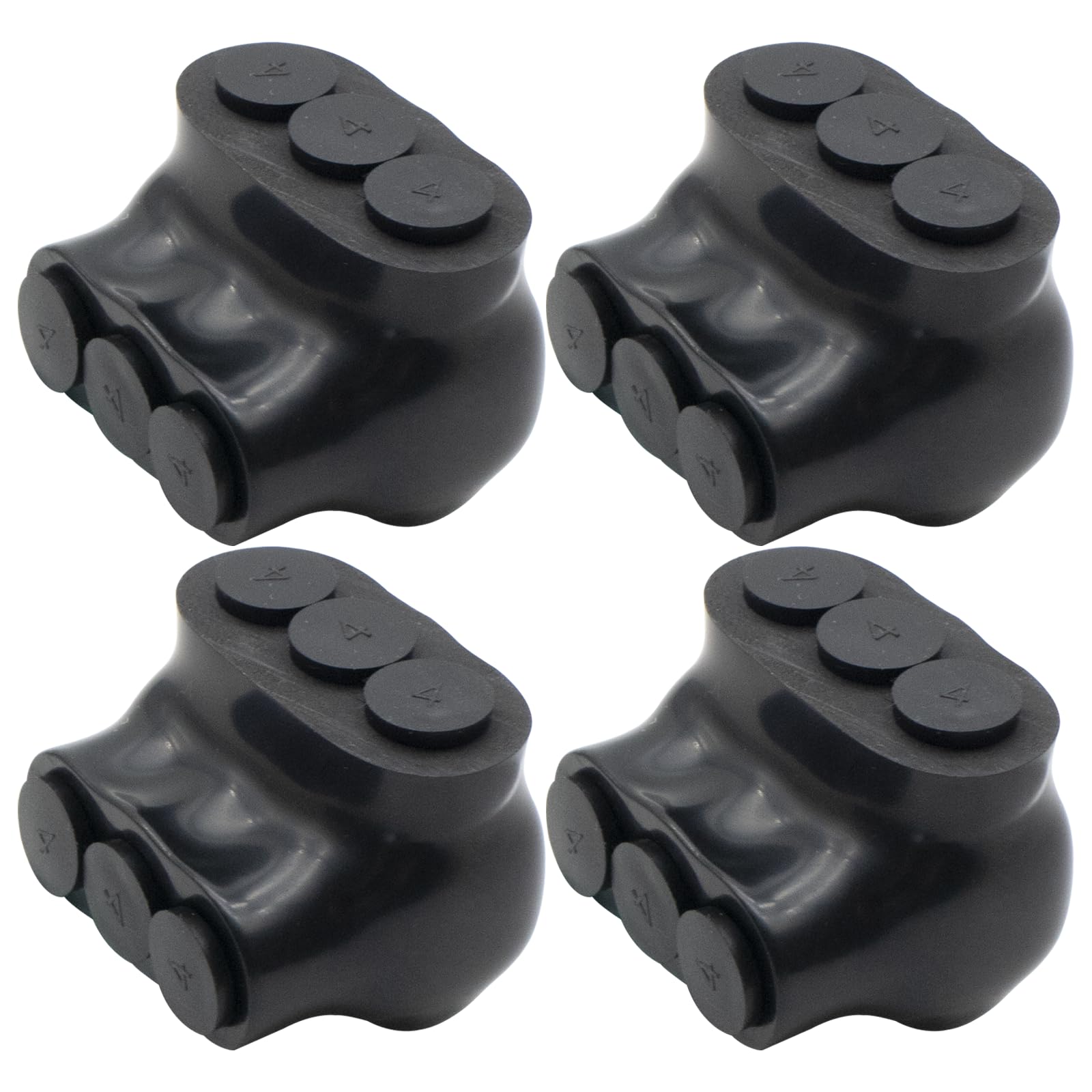 Photo 1 of AIRTAK Insulated Multi Cable Connectors Single Entry 3 Port Splice Electrical Power Connector Black Interconnect Terminals Pre Filled (4-14 AWG Wire Range) 4PCS