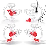 Zeadio Noise Filtered Silicone Earplug, Comfortable Triple Flanged Earbud - Transparent, Large, 2 Pair