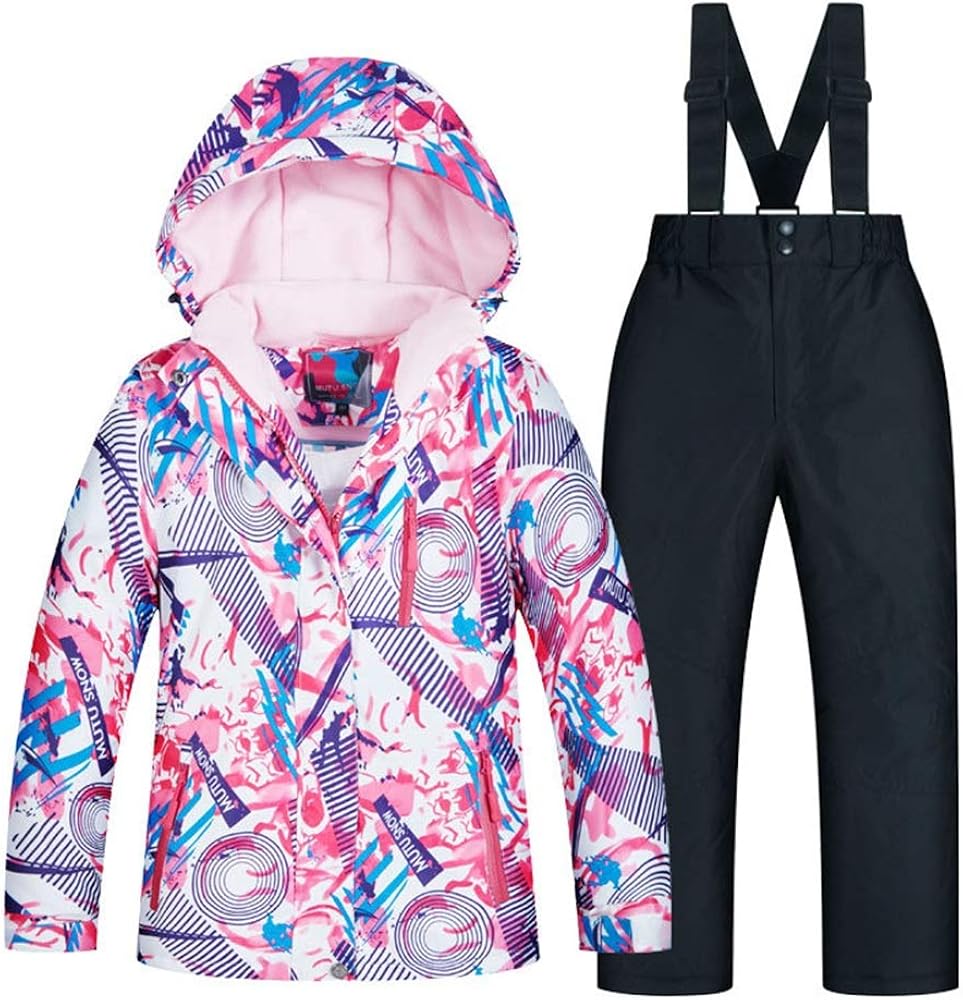 LOYFUN Ski Suits for Girls, Winter Outdoor Children's Ski Suit Girl