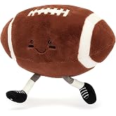 XIGUI 7 inch Rugby Stuffed Sports Balls Toy,with feet Creative Football Doll Fun Cute Plush Doll Toy Plush Stuffed Spherical Soft Toys Sports Throw Pillow CushionKids Gift (Rugby)
