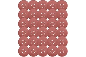 30 Pack 9 Inch 8 Hole Sanding Disc Set, SIJDIEE 120 Grit Hook and Loop Sandpaper for Wood Furniture Drywall Finishing, Metal 