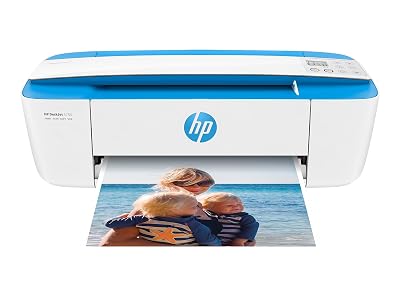 HP DeskJet 3755 Compact All-in-One Wireless Printer, Instant Ink, Works with Alexa - Blue Accent (J9V90A)