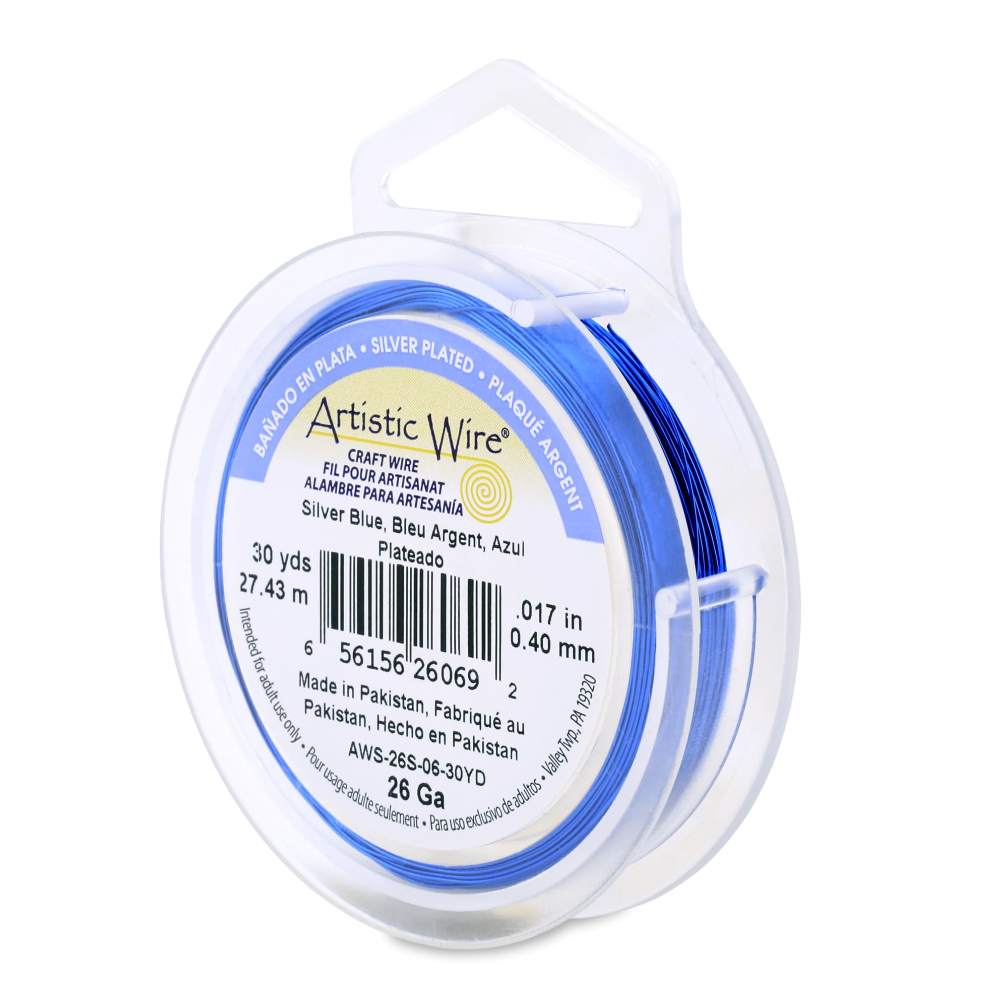 Beadalon 30-Yards Artistic 26-Gauge Silver Plated Wire, Blue