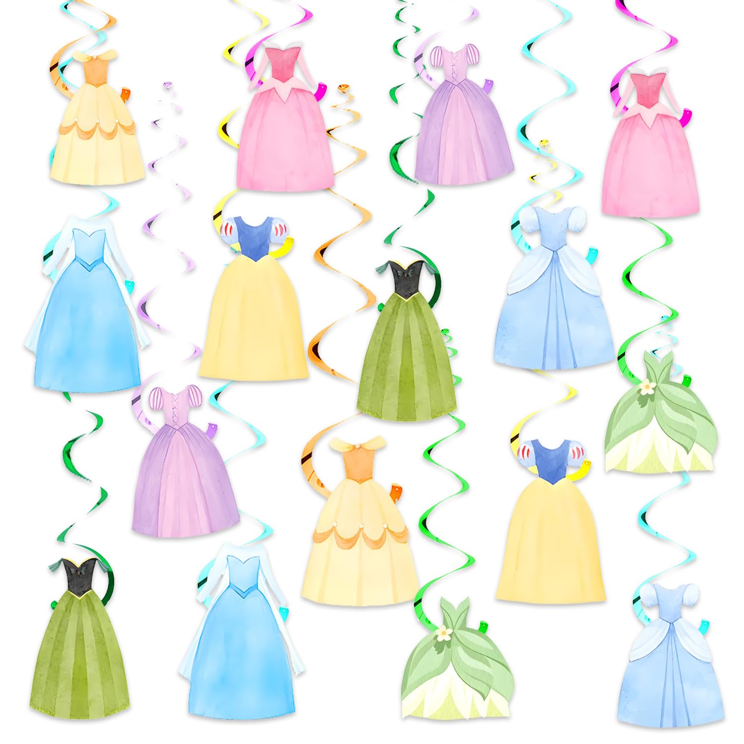 Photo 1 of 16 pcs Princess Hanging Swirl Party Decoration,Girls Party Decoration,Princess Party Swirls,Suitable for Baby Shower Party Decoration Supplies