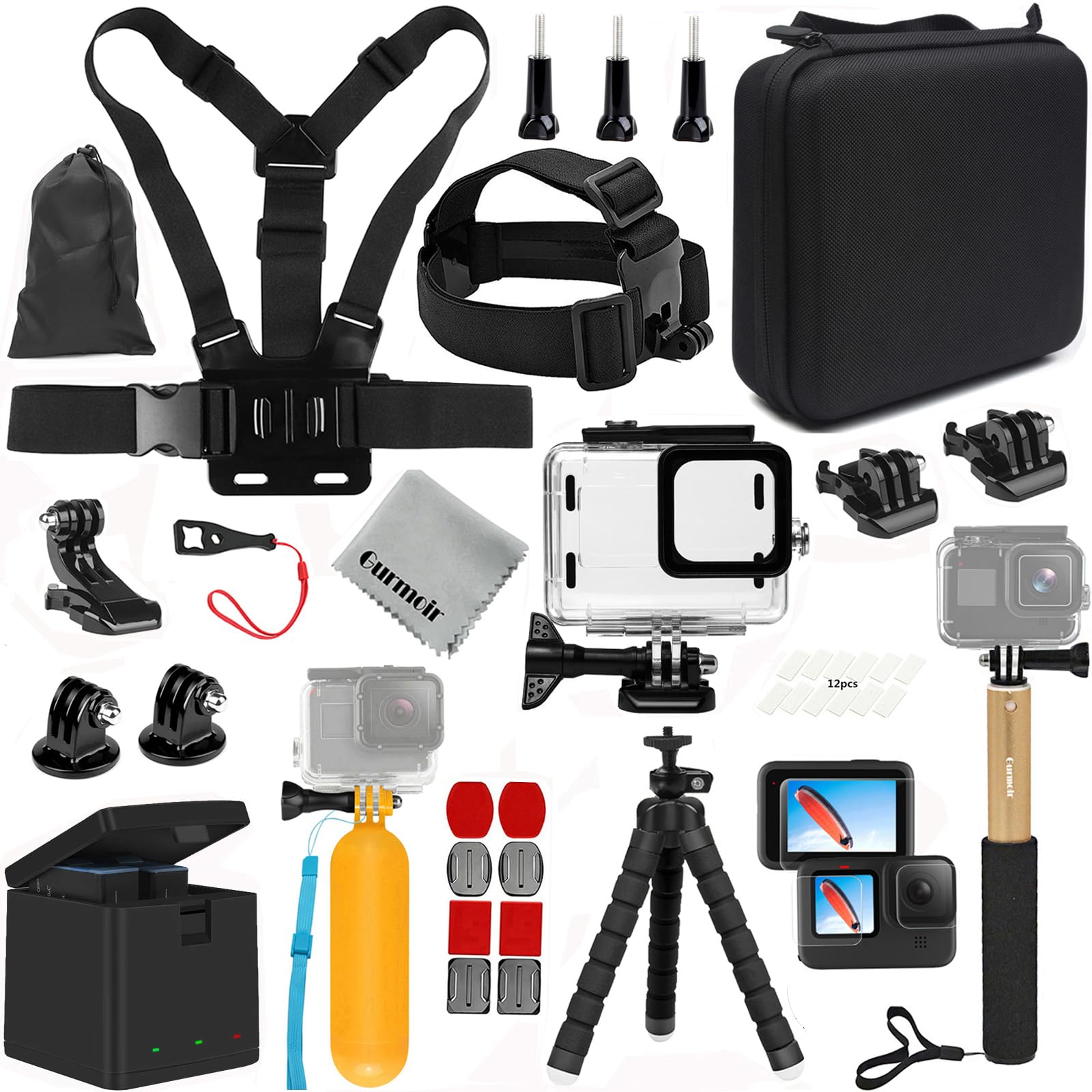 Body Cam Gurmoir Accessories Kit With Waterproof Housing Case For