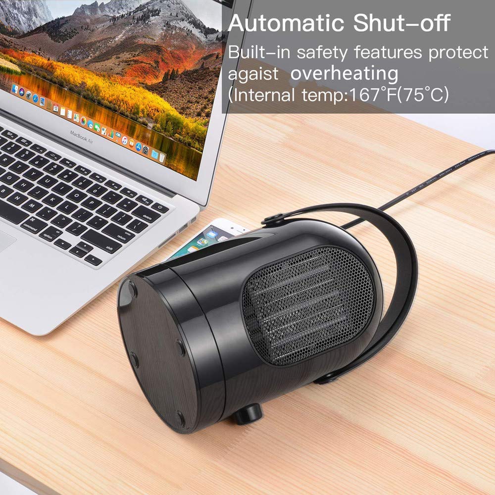 LSXD Space Heater& Cooler，Small Desk Fan Personal Table Air Conditioner 3 Modes, Auto-Oscillation, Over-Heating Protection for Home Bedroom and Office Desk,Cylinder