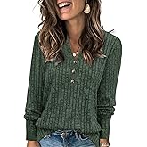 Heymiss Long Sleeve Shirts for Women V Neck Lightweight Sweaters Loose Casual Tunic Tops