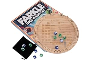 SHICANGSHIYE 2025 Farkle Dice Game with Tray – 11.8 Inch Family Board Game Set Including Pearl Dice, Scoring Pegs, and Easy-to-Follow Printed Rules for Kids & Adults