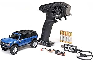 Axial 1/30 SCX30 Ford Bronco 4X4 RTR Brushed Rock Crawler (Battery & Charger Included), Blue, AXI-2048T1