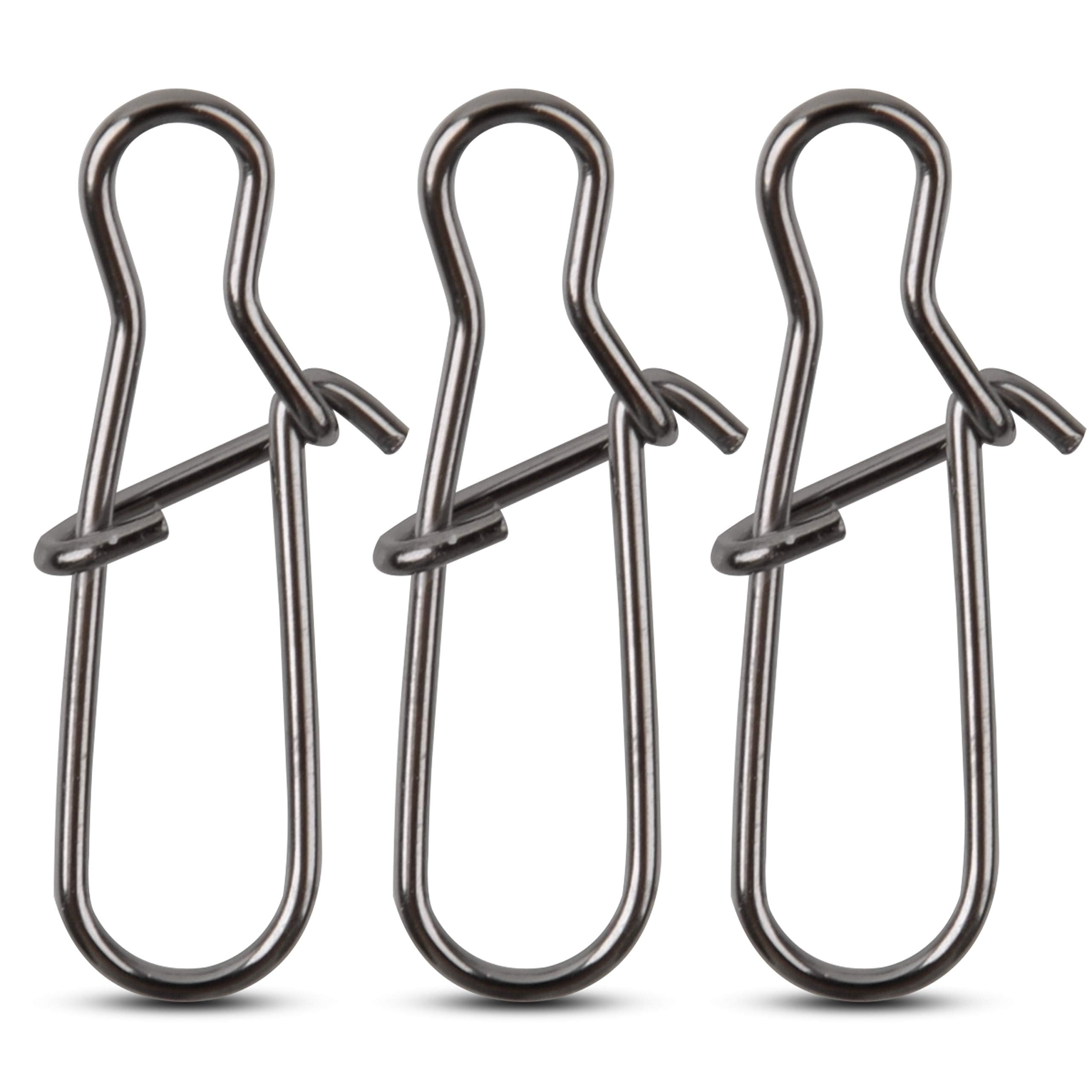 Fishing Snaps Duo Lock Snap Swivels,100pcs Strong Stainless Steel Quick Change Lure Snap Fishing Clips Swivels Freshwater Saltwater Fishing Tackle (#2-100pcs)