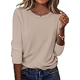 Zeagoo Womens Tops 2025 Long Sleeve Shirts for Fall Round Neck Blouses Floral Tunic Tops with Buttons Decor