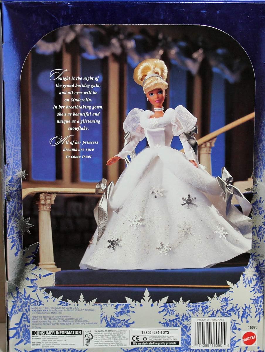 holiday princess cinderella barbie 1996