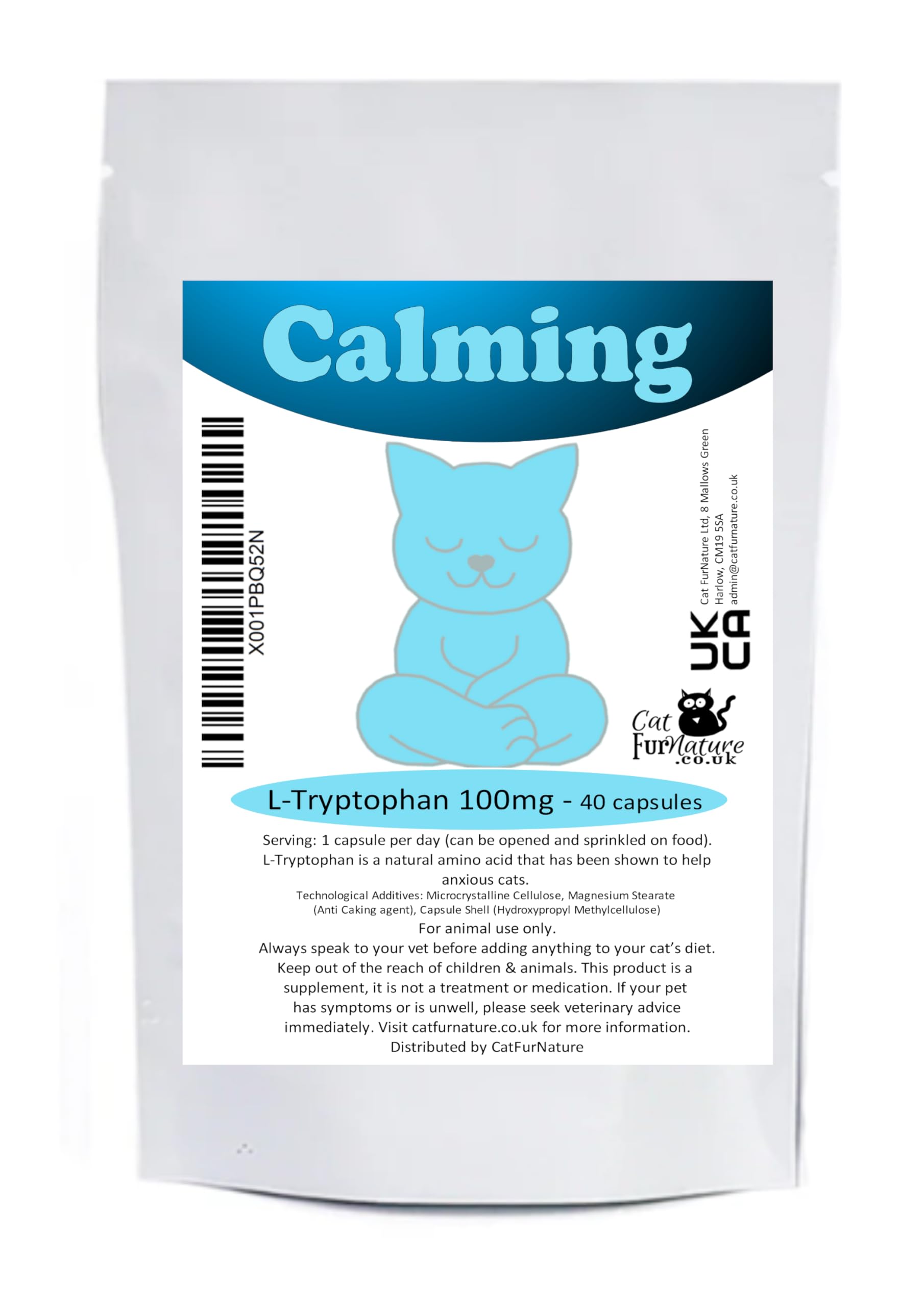 Cat FurNature - Calming L-Tryptophan (40 servings of 100mg)
