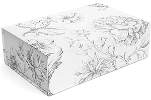 Sorarto Luxury Keepsake Gift Box | Silver Floral Decorative Boxes with Magnetic Lids for Presents, Wedding Memory Box, and Bridal Gifts. 11.5" x 7.5" x 3.5"