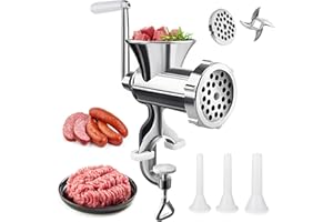 XDGGCSY Meat Grinder Manual Mincer - Manual Meat Grinder Sausage Maker Table Mount Pork Mincer Sausage Stuffer Funnel Make Homemade Burger Patties Hand Operated Kitchen Tool