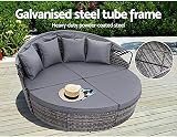 EVRE Bali 3 Piece Round Rattan Daybed Set with Extendable Canopy view 4