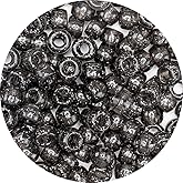 Iooleem Pony Beads(1000pcs Black Glitter Pony Beads), Beads for Jewelry Making, Beading Supplies, Arts & Crafts Materials for Jewelry Making.