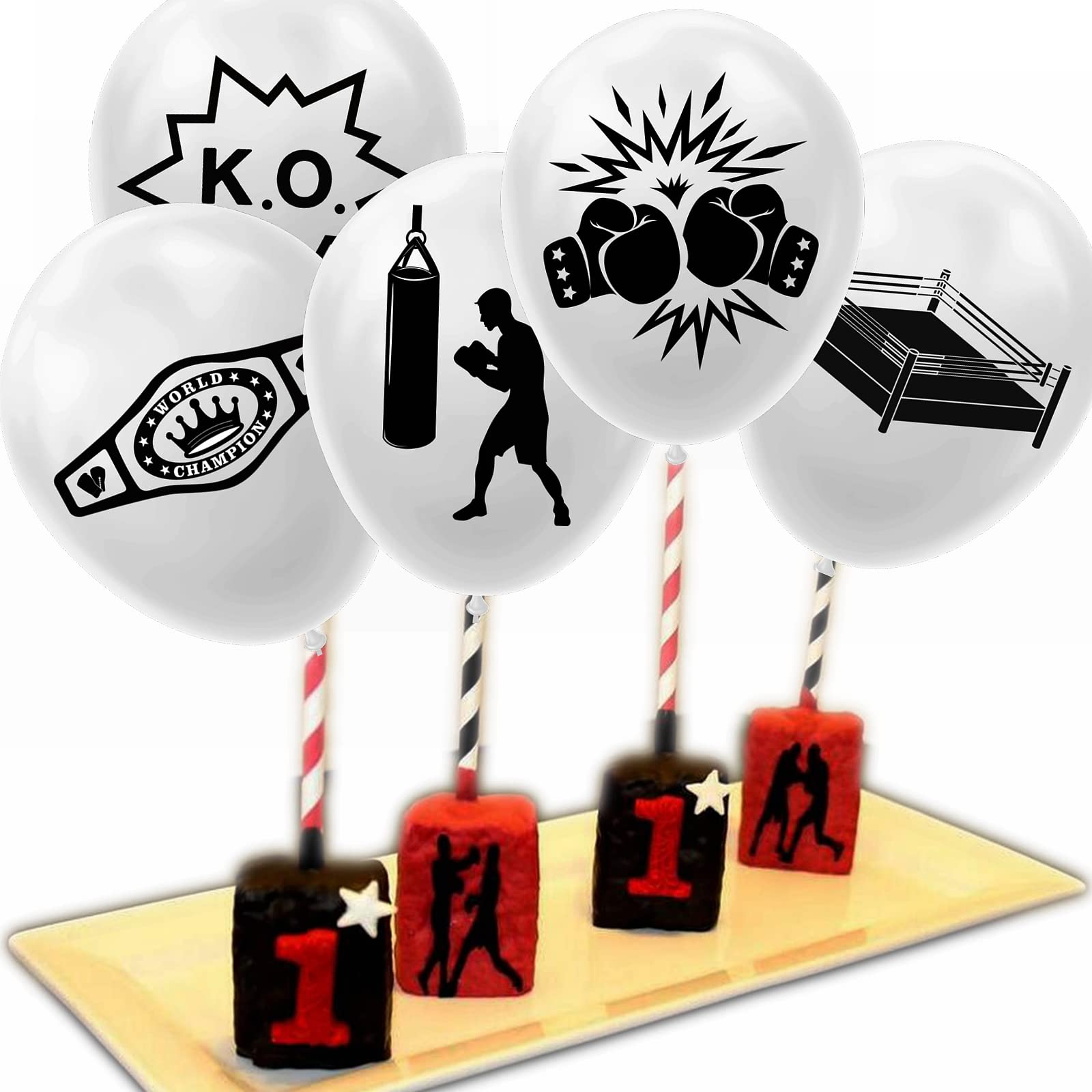 Boxing Latex Balloons Boxing Glove Match Party Decor Sport Birthday Balloons Fitness Wrestle Pugilist Platform Party Decorations for Birthday Party Supplies