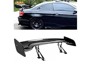 BEOC 47 Inch Universal Rear Spoiler Adjustable GT Style Trunk Wing Racing Tail Spoiler Fit for Sedan Coupe Hatchback, Carbon Fiber Look