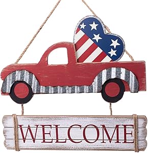 GiftWrap Etc. Patriotic Heart Welcome Truck Sign - 14