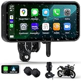 Aphqua 6.25" Motorcycle CarPlay Screen with Real-time TPMS, IP67 Waterproof | Portable Touch Screen for Carplay &amp; Android Auto, Siri, Navigation, Dual Bluetooth, Universal Mount