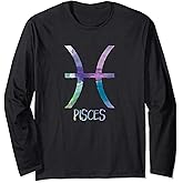 Pisces Zodiac Symbol Astrology Fish Water Sign Long Sleeve T-Shirt