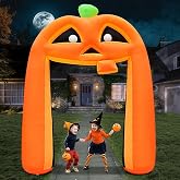 PARAYOYO 10FT Halloween Inflatables Pumpkin Archway, Halloween Pumpkin Inflatable Built-in 5 LEDs for Halloween Inflatables Outdoor Decoration Blow up Pumpkin Arch for Party Haunted House