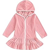 Mubineo Toddler Girl Long Sleeve Swimsuit Beach Dress Cute Cover Ups Ruffle Bathing Suit Cover Up Kimono Kids Swimwear