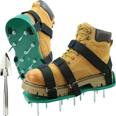 HSLighting Lawn Aerator Shoes with Dual Straps Spiked Sandals Universal Size