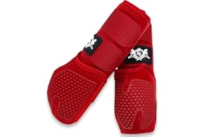 RS PREMIUM HORSES RS Premium Design Horse Boots, Protective and Shock Absorber | Horse Fly Boots Best for Jump Training and for Trails | Ok Fabric Provides Ultimate Flexibility (Red, Large)