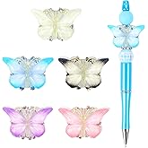 Gradient Butterfly Beads for Pens 5pcs Fancy Focal Beads for Beadable Pens Beadable Keychains Making