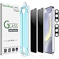 amFilm Auto-Alignment OneTouch for Samsung Galaxy S24+/S24 Plus 6.7" Privacy Screen Protector + Camera Lens Protector, Tempered Glass, 30 Seconds Installation, Bubble Free, Privacy Protection 2+2 Pack