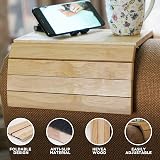 Besto Sofa Arm Tray Foldable Wood Tray Brown 37.5x25 cm Non Slip Backing view 3