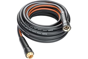 EADUTY Hybrid Garden Hose 5/8 IN. x 25 FT, Heavy Duty, Lightweight, Flexible with Swivel Grip Handle and Solid Brass Fittings, Gray+Orange