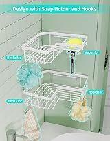 HapiRm Corner Shower Caddy 2 Pack No Drilling White Wall Mounted view 4