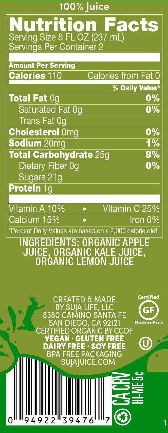 Suja Juice Nutrition Label Best Label Ideas 2019