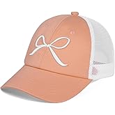LUCKYBUNNY Girls Bow Tie Baseball Cap, Kids Summer Mesh Sun Hats Visor Cap, Adjustable Ponytail Hat for 7-12 Years