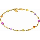LIFETIME JEWELRY Womens Gold Anklet Colorful 24k Gold Plated Ankle Bracelet for men & women