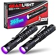 GearLight Black Light UV Flashlight S50 [2 Pack] - 365 nm Mini Blacklight Ultraviolet Pen Flashlights for ID Check, Leak AC Detection, Resin Curing - Pet Urine, Scorpion, Stain Handheld Detector