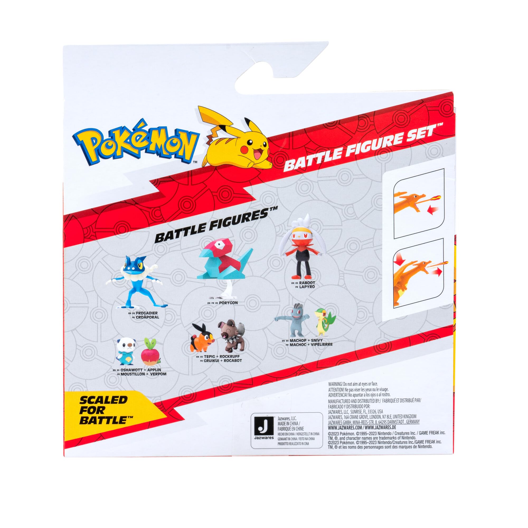 Pokémon PKW3459 - Battle Figure Pack - Glurak & Pikachu, beweglicher Glurak mit Pikachu 6