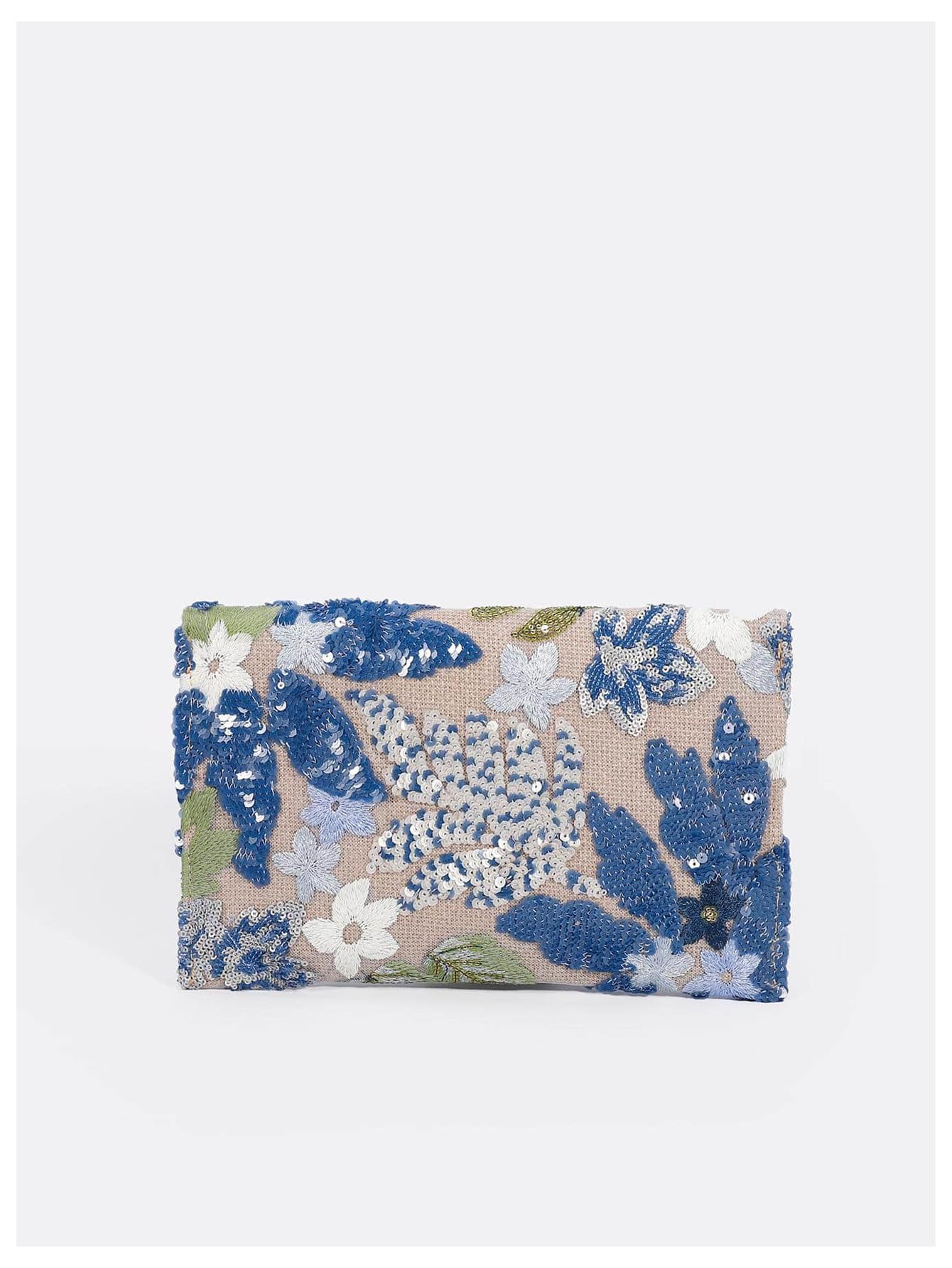 Verdusa Women's Floral Embroidery Sequin Evening Beaded Clutch Bags Party Purses