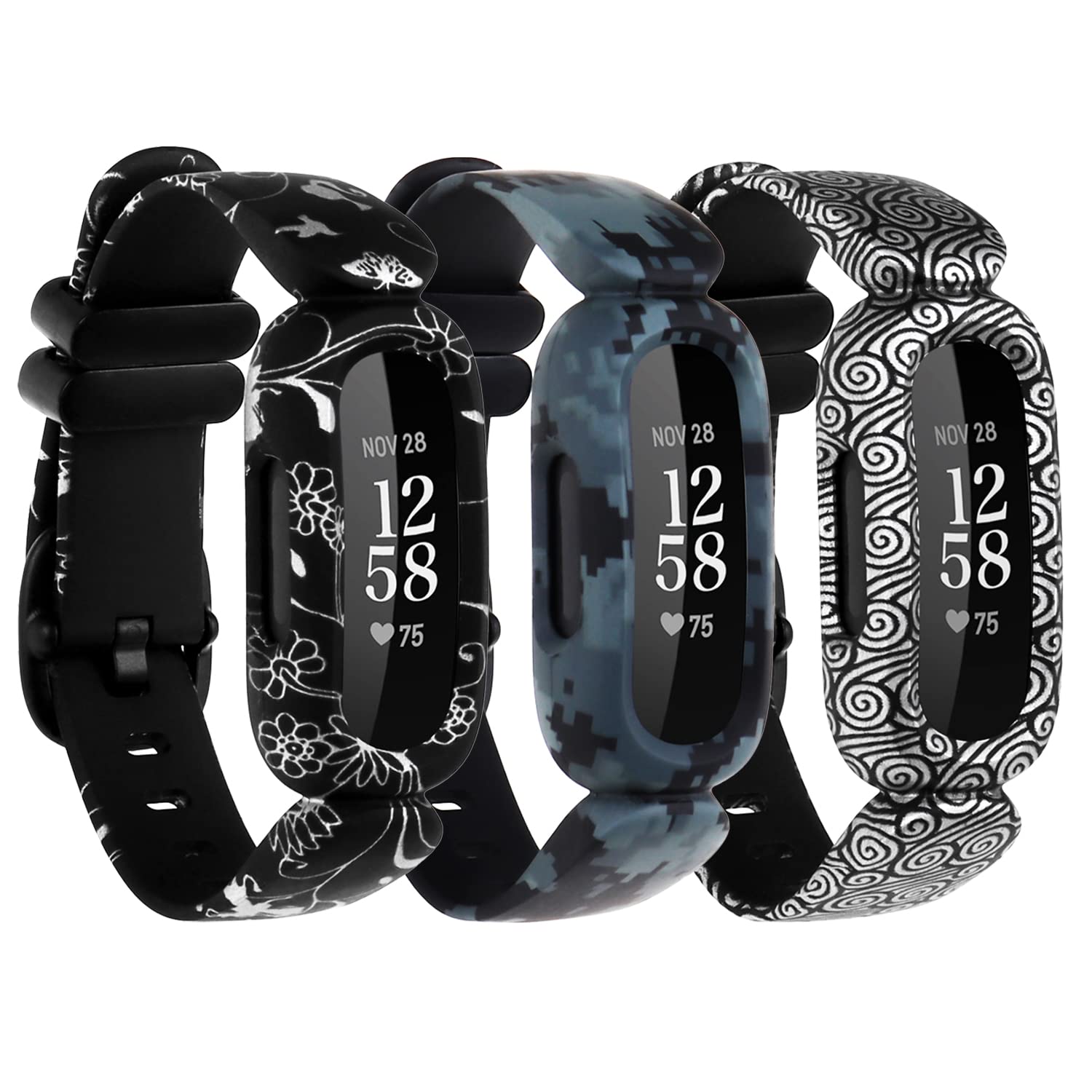 honecumi 3 Pack Ace Straps Compatible with Fitbit Ace 3 Watch Bands for Kids Children - Colorful Skin-Friendly Watch Strap Wristband Bracelet Replacement Accessory for Boy Girl Gift — image 1