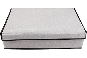 Luxshiny Multi-Functional Underwear Organizer Box with Cover, 16-Compartment Fabric Storage Bin for Socks and